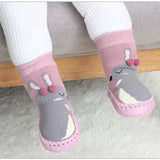 Indoor Sock Shoes Newborn Baby Socks Winter Thick Terry Cotton Baby Girl Sock with Rubber Soles Infant Animal Funny