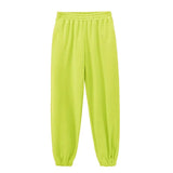 2021 Fitness White Sweatpants Women High Waist Pants Joggers Trousers Elastic Waist Loose