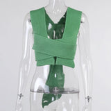 Sleeveless Knitted Crop Sweater Sexy Autumn Summer Fashion Vest Black Casual White Jumper Top Female Pullover fall