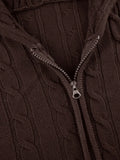 Hooded Cable Knit Cardigan- Outfit