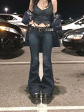 Washed Low Waist Flare Jeans- Outfit