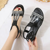 Zingj New Korean Version Of Fashion Fish Mouth Set Foot Heel Fashion Casual Plus Size Women's Rhinestone Roman Sandals Batch- Outfit