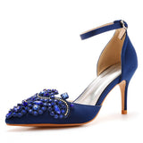 Cm Fine Heel Large-Size Sandals Banquet Women's Shoes Water Drill Tips High Heel Sandals And Sandals Dress Dress Long