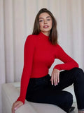 Color Half Collar Slim Knit Bottoming