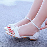 Cm Square With A Shallow Mouth With Sandals Ivory White Silk Satin Bridal White Lace Flower