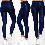 Casual Pants Small Feet Pants Women Warm Trousers Sexy Tight-Fitting Ladies Stretch High-Waist Pants Fashion Pure