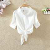Womens Tops Fashion 2021 Women Summer Chiffon Blouse Plus Size Short Sleeve Casual Shirt White Ropa Mujer Blusas
