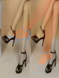 Ms. Round Head And White High Heels Hollow Bag Behind A Word Buttoned Women's