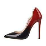 Onlymaker Women's Pointed Toe 12CM Slip On Thin Heels Sexy heeled Stiletto Gradient Colorful Wedding Dress Party