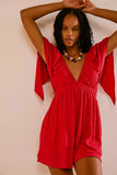 Zingj Summer V-Neck Low Chest Sexy Show Back Short Sleeve Solid Color Loose Casual