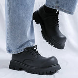 Zingj Top British Style Men's Platform Soft Leather Shoes Men's