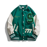 American Y2K vintage streetwear letters flocking embroidery high quality baseball uniform jackets for women winter