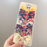 Grosgrain Ribbon Unicorn Printed Bowknot Hair Clips For Cute Girls Handmade Barrettes Hairpins Kids Hair