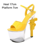 Stripper Shoes Pole Dance High Heels Sexy Women Shoes Transparent Sandals Women Wedding Dress 2020 Pistol Heel Female