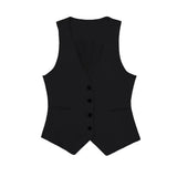Autumn And Winter Straight Trousers Double Buckle Suit Vest Three Sets Of New Women's Fashion Commuting