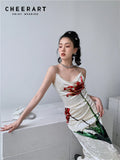 Velvet Floral Summer Slip Dress Women 2022 Cowls Bodyocn Tunics Backless Side Split Long Dress High Fashion