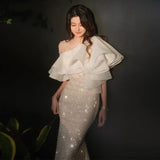 Temperament Queen Evening Dress High-End Luxury Famous Banquet Party Dress Fish Tail Bridal