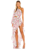 Summer Sexy Sleeves Irregular Lotus Leafy Dress Temperament Holiday Dress Dress Dress Dress