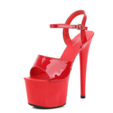 Zingj Lacquered Leather Sandals High Heels Sexy Black Waterproof Platform Hate Day High Slippers Female