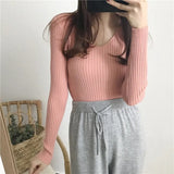 Autumn V Neck Sweater Knitted Fashion Sweaters 2021 Slim Winter Tops For Women Pullover Jumper Pull Femme Truien