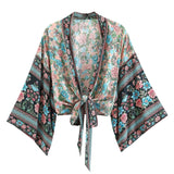 Print Collar Batwing Sleeve Bohemian