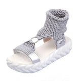 Zingj Bottom Female Sandals Knit Wool Thread Loose Cake Bottom Hot Selling Student Women's Shoes- Outfit