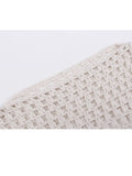 Women's White Knitted Sweater Korean Harajuku Hollow Out Vintage Casual O-Neck Loose Long Sleeved Jumpers Pullover Crop Top