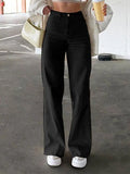 High Waisted Solid Flare Jeans-Outfit
