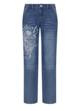 Vintage Washed Heart Print Jeans- Outfit