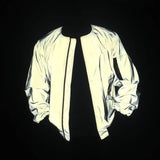 Fall And Winter Male And Female All Reflective Flight Jacket High Street Outdoor Sports Reflective Trench Coat Baseball Jacket-Outfit