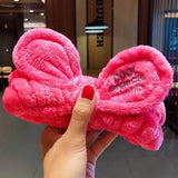 Face Hair Holder Hairbands Soft Warm Coral Fleece Bow Animal Ears Headband For Women Girls Turban Fashion Hair