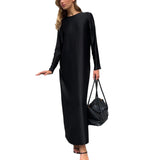 Zingj New 2023 Women's Bottom Dress Fashion Long Sleeve Slit Satin Pendant Wrap Hip Skirt-Outfit