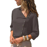 Blouse 2019 Fashion Long Sleeve Women Blouses and Tops Skew Collar Solid Office Shirt Casual Tops Blusas Chemise