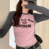 Spice Girl Vintage Long-Sleeved T-Shirt A New Autumn T-Shirt With A Round Collar And A Short