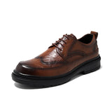 Zingj Leather Shoes Men Leather Brown Business Men's Shoes 2023 New Men British Married