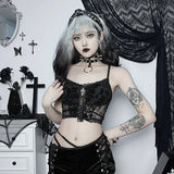 Summer New Dark Lace Lace Suede Jacquard Sexy Hot Girl Sling Top