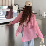 Silk Cardigan Small Loose Thin Long Sleeve Sunscreen Shirt Women's Summer Design Sense Back Open Fork