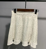2021 Summer Skirts Polka Dot Mini Skirts Sexy A-line Ruffles Faldas