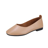 Chunsen Female Flat-Soled Square-Headed Single Shoes Two Shallow-Mouthed Pregnant Grandmother Shoes Retro Semi-Dragging Fairy Lazy