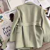 A Suit Jacket Woman In The Autumn Of 2025, The New Design Temperament Korean Version Of The Leisure Trend Green Suit