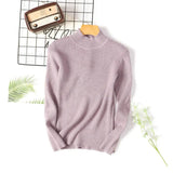 style turtleneck sweater women's unadorned slim solid color rib knit long sleeve bottoming Jumpers pullover female
