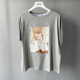 Fashion Bikini Girls Printing T-shirts Summer Tops Tees Woman Shorts Sleeve Loose Cotton Tops Boho Style Character