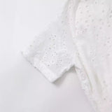 New Fashion Lapel Short-Sleeved Pure White Embroidered Shirt Dress 2614271