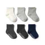 Pairs/lot 0 to 6 Yrs Cotton Sock With Rubber Grips Four Season Children's Anti-slip Boat Socks For Boys Girl Low Cut Floor
