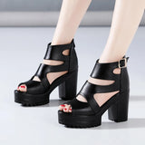 Thick-Heeled Roman Sandals Women's 2023 Summer New Thick-Soled Waterproof Platform Fashion All-Purpose Fish Mouth Size