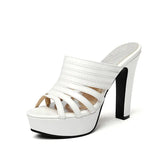 Sgesvier 2022 Summer Women Patent Leather Sandals Sexy Platform Super High Heel Slippers Lady Shoes Gold Red White Black Size