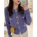 Zingj Autumn And Winter New Korean Version Sweater Coat Female Temperament Sweet College Wind Long Sleeve Knit Cardigan Jacket Female-Outfit