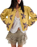 Autumn And Winter 2024 Hot Style Quilted Embroidery, Good Quality Washing Cotton, Maple Leaf Cloth Embroidery, Women's Cotton Jacket-Outfit