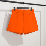 Shorts Women's Black Summer Thin 2025 New Loose High-Waist A Word Casual Broad-Legged Orange