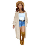 Zingj New Women's Pure Color Casual Sweater Cardigan Long